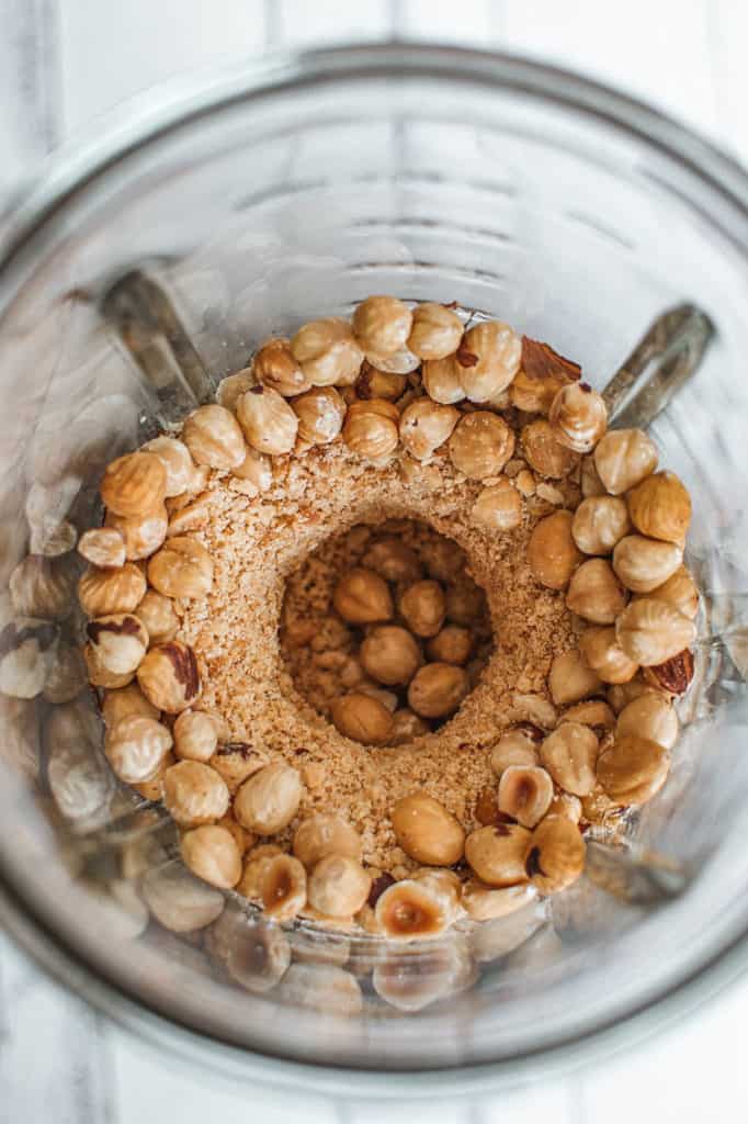 hazelnuts in a blender