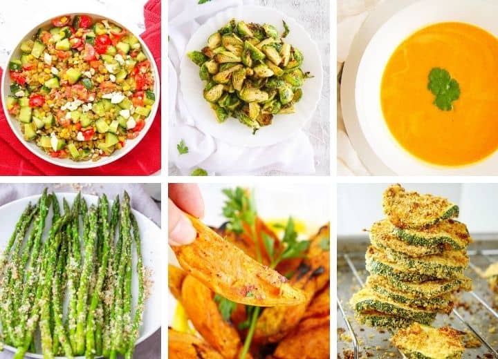 30 healthy side dishes collage - soups salads and more