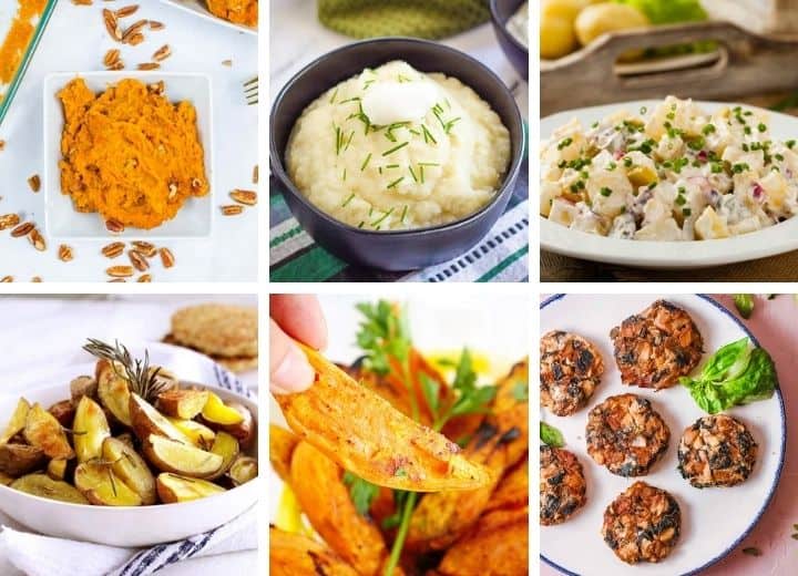 collage of healthy side dishes