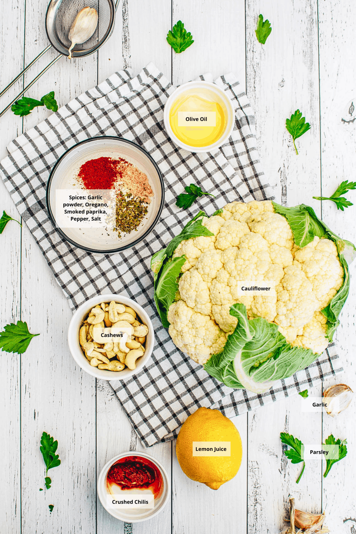 ingredients for buffalo cauliflower wings