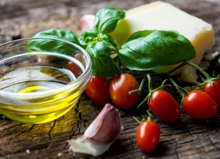 olive oil and basil