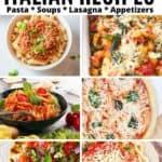collage of vegetarian Italian recipes