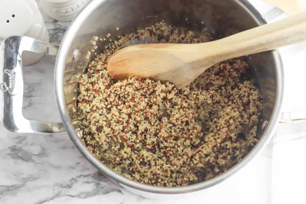 quinoa mixture in a pot