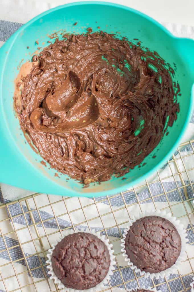 chocolate frosting with healthy chocolate cupcakes