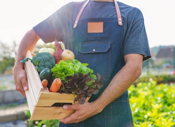 is organic food really better - photo of organic farmer holding veggies