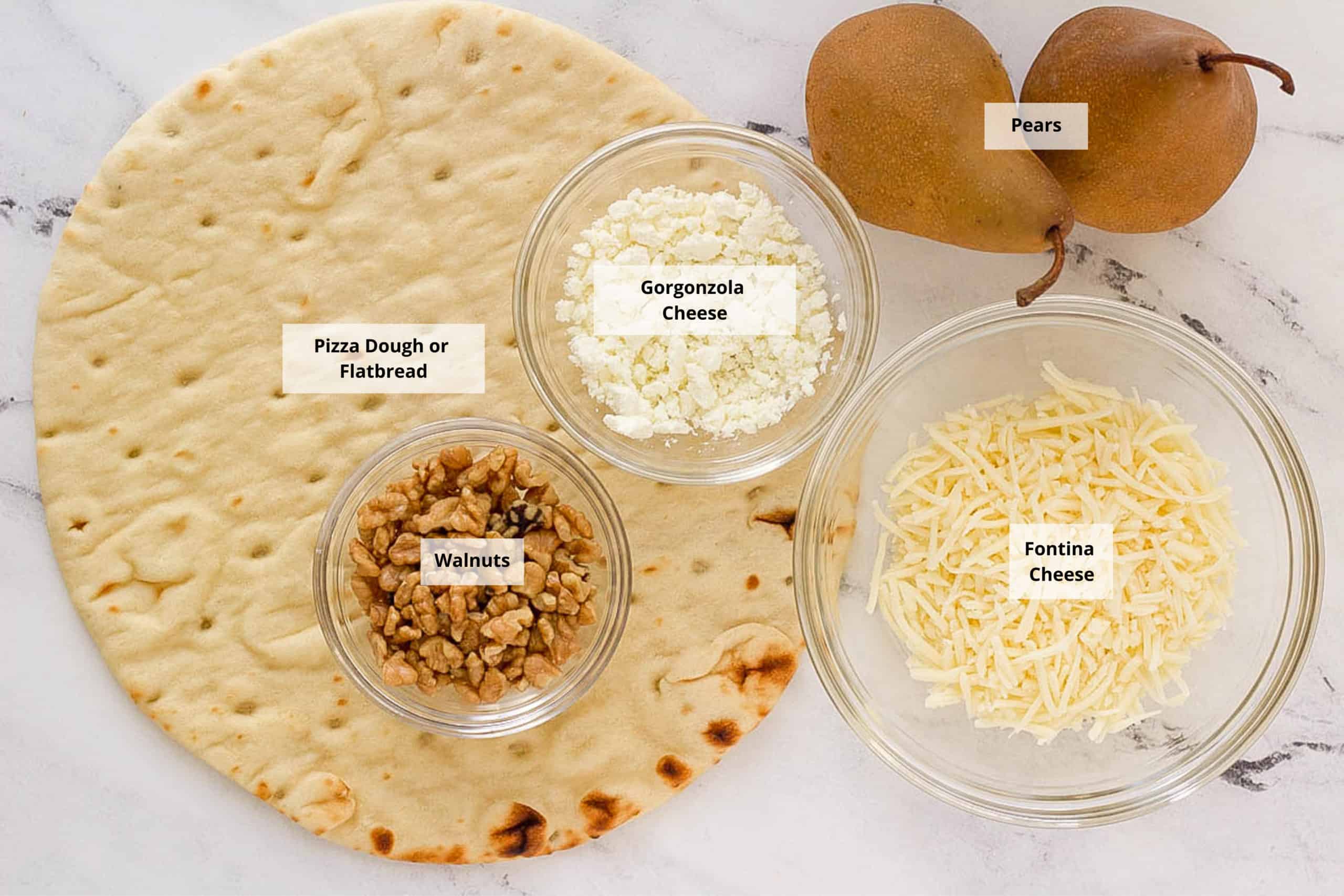 ingredients for pear gorgonzola pizza