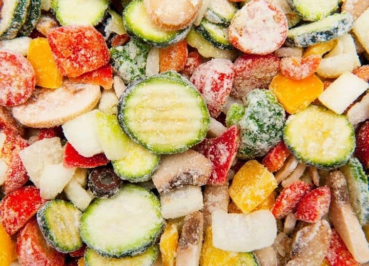 mixed frozen vegetables - included on a vegetarian grocery list