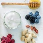yogurt, berries, honey, and nuts