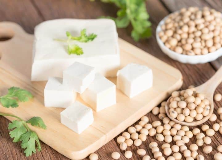 tofu cube, and dried beans