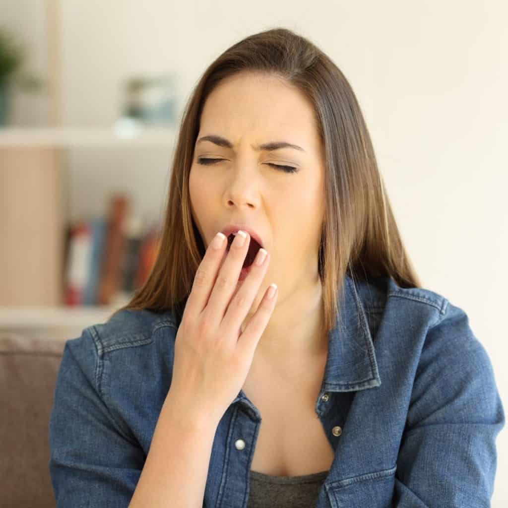 woman yawning 