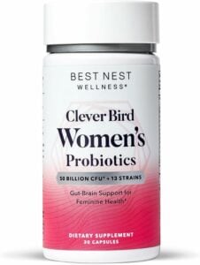 Bottle of Best Nest women's probiotics.