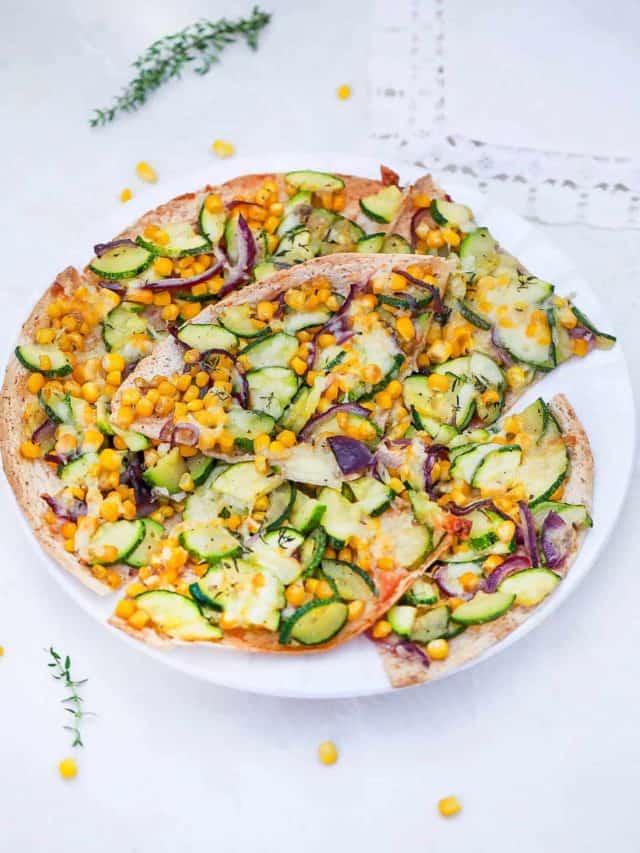 Zucchini Flatbread with Fresh Corn (Healthy, KidFriendly) Story The