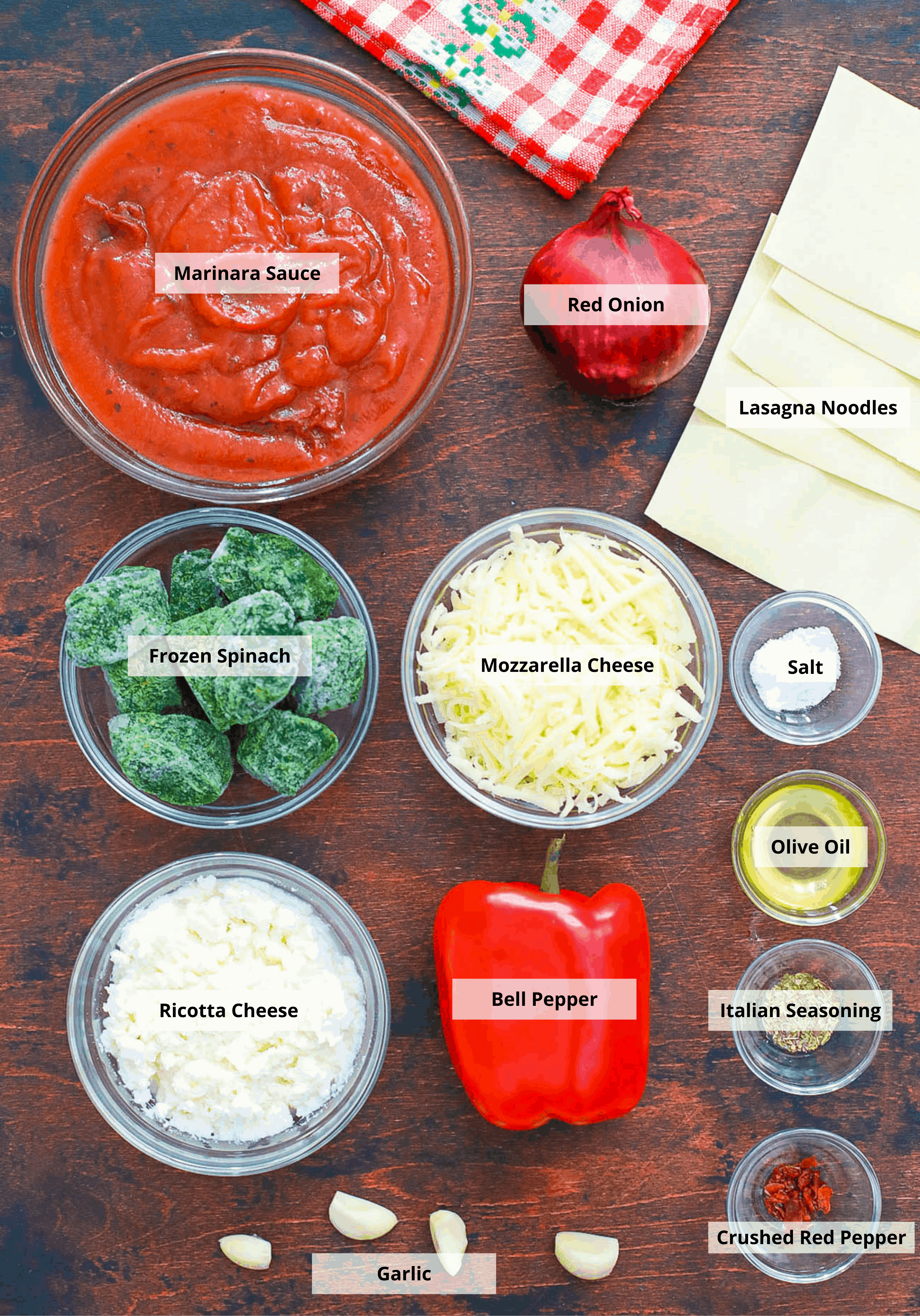ingredients for pasta roll ups