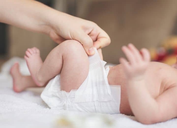 baby getting a diaper change