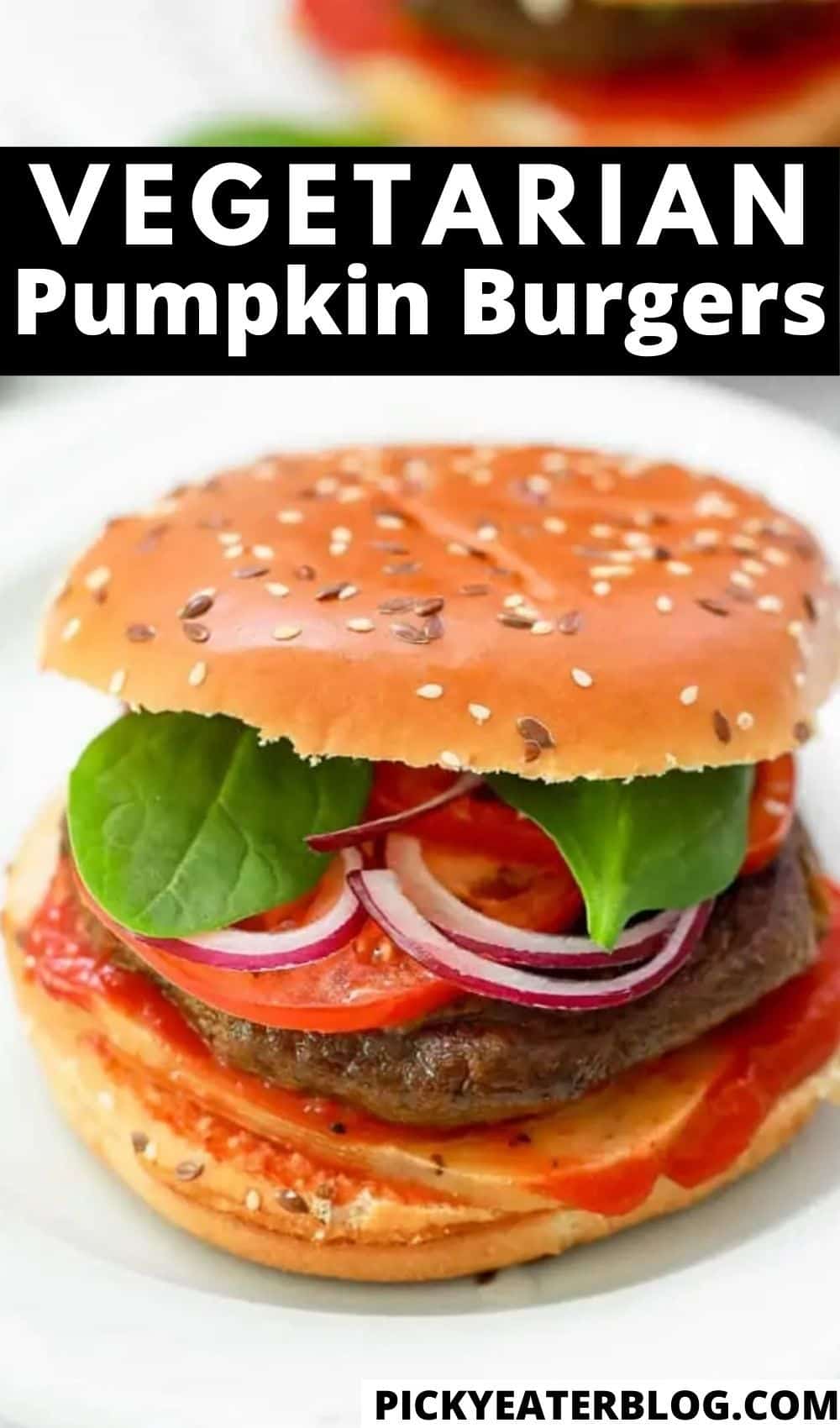 pumpkin burgers served with lettuce and tomato