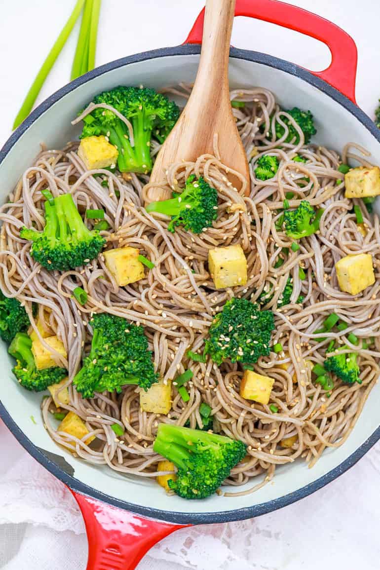 Tofu Broccoli with Sesame Noodles: Healthy and Vegan - The Picky Eater