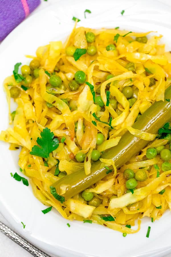 Indian Cabbage With Peas (Cabbage Sabzi) | The Picky Eater