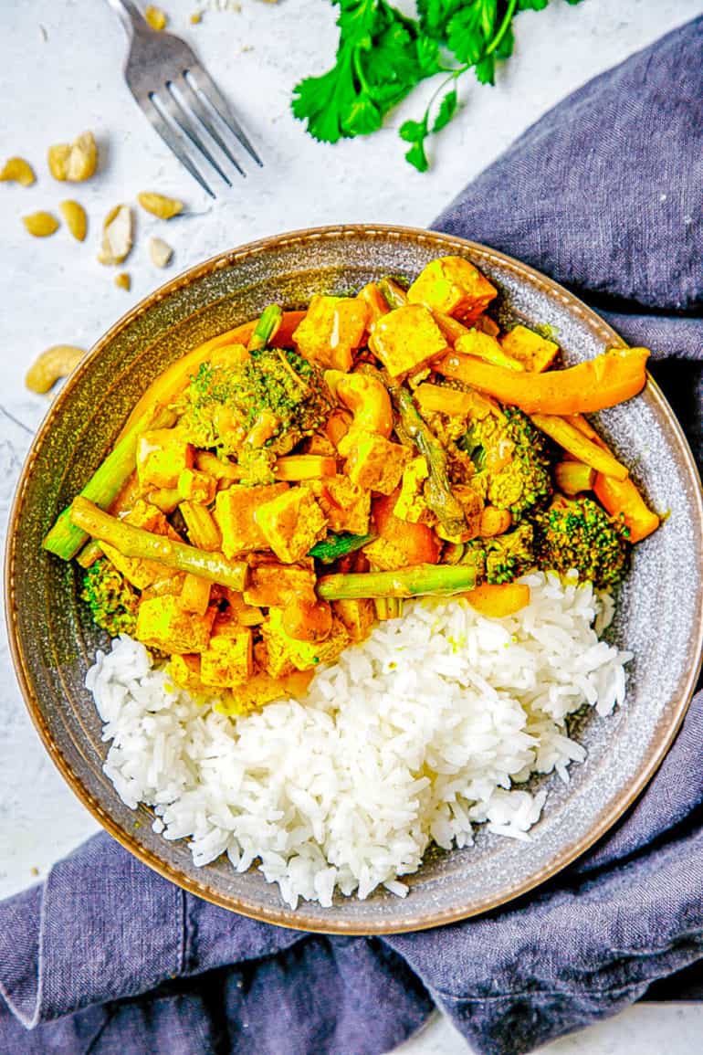 Tofu Yellow Curry with Vegetables (Vegan Thai Recipe!) | The Picky Eater