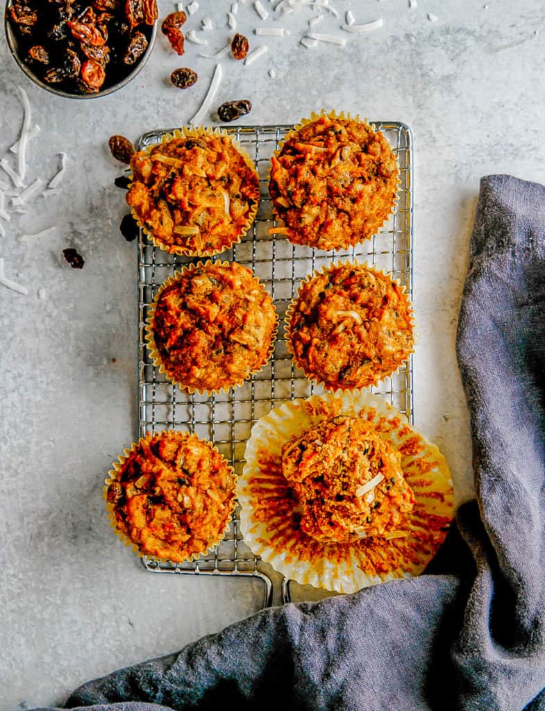 healthy apple muffins on a wire rack - plant based breakfast ideas