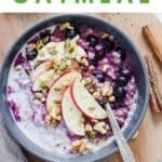 creamy blueberry and apple oatmeal