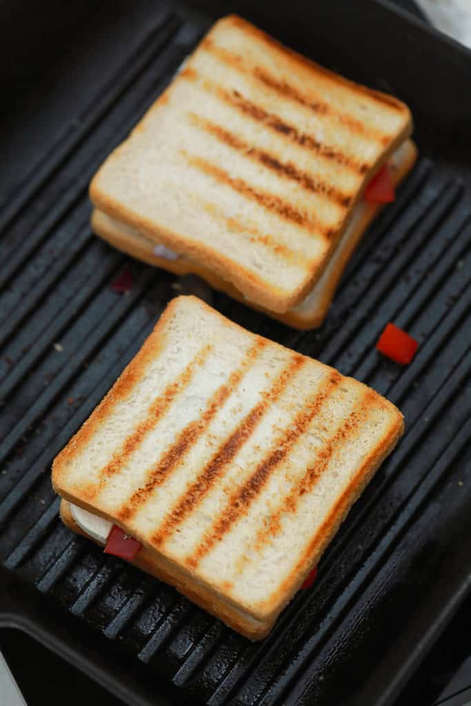 paninis on a grill top