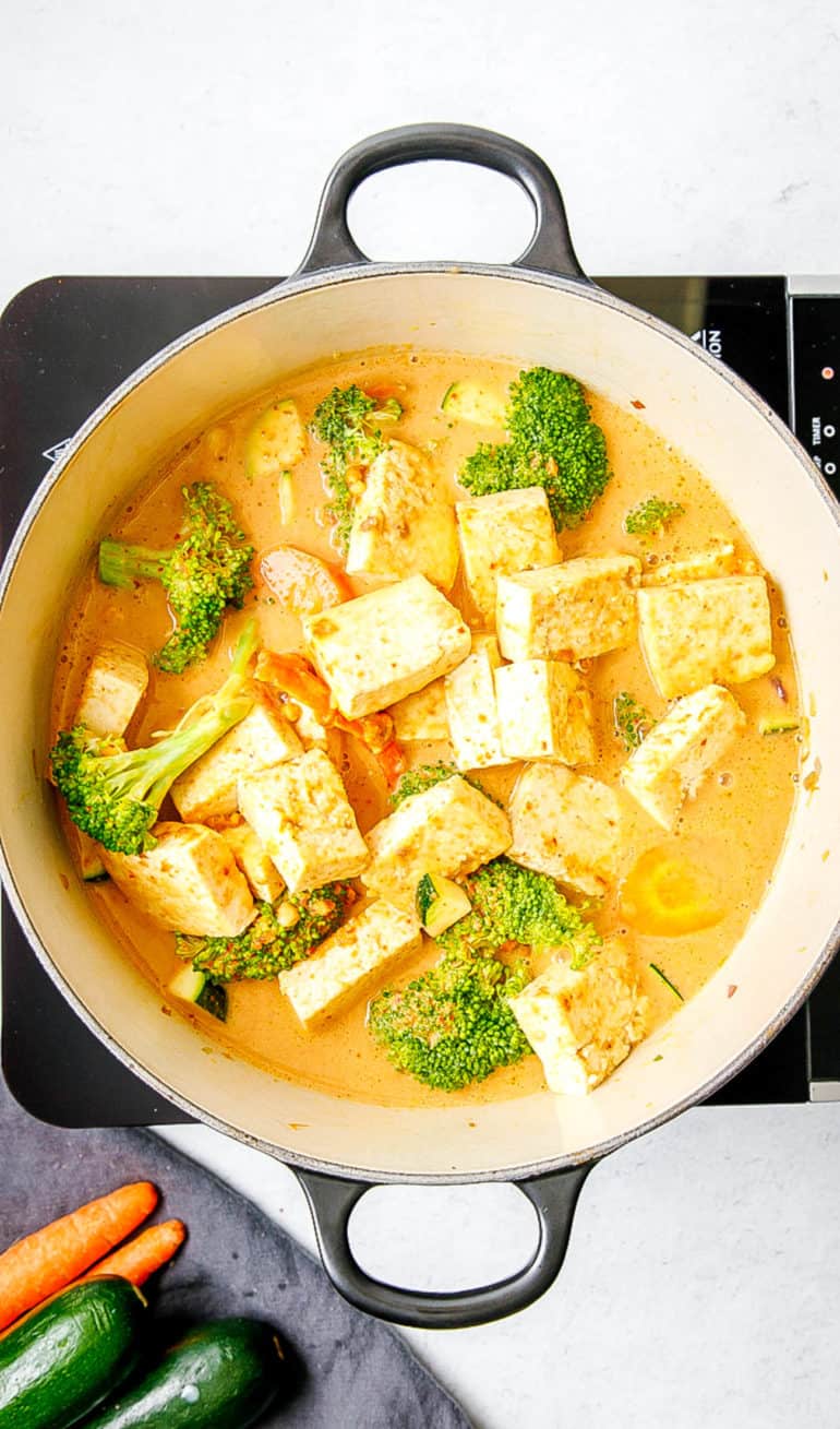 Vegan Panang Curry With Tofu And Crunchy Peanuts 