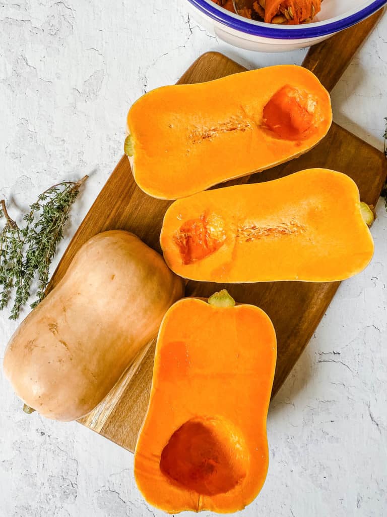 squash on a cutting board