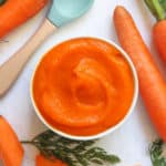 Carrots for Baby - puree in a white bowl