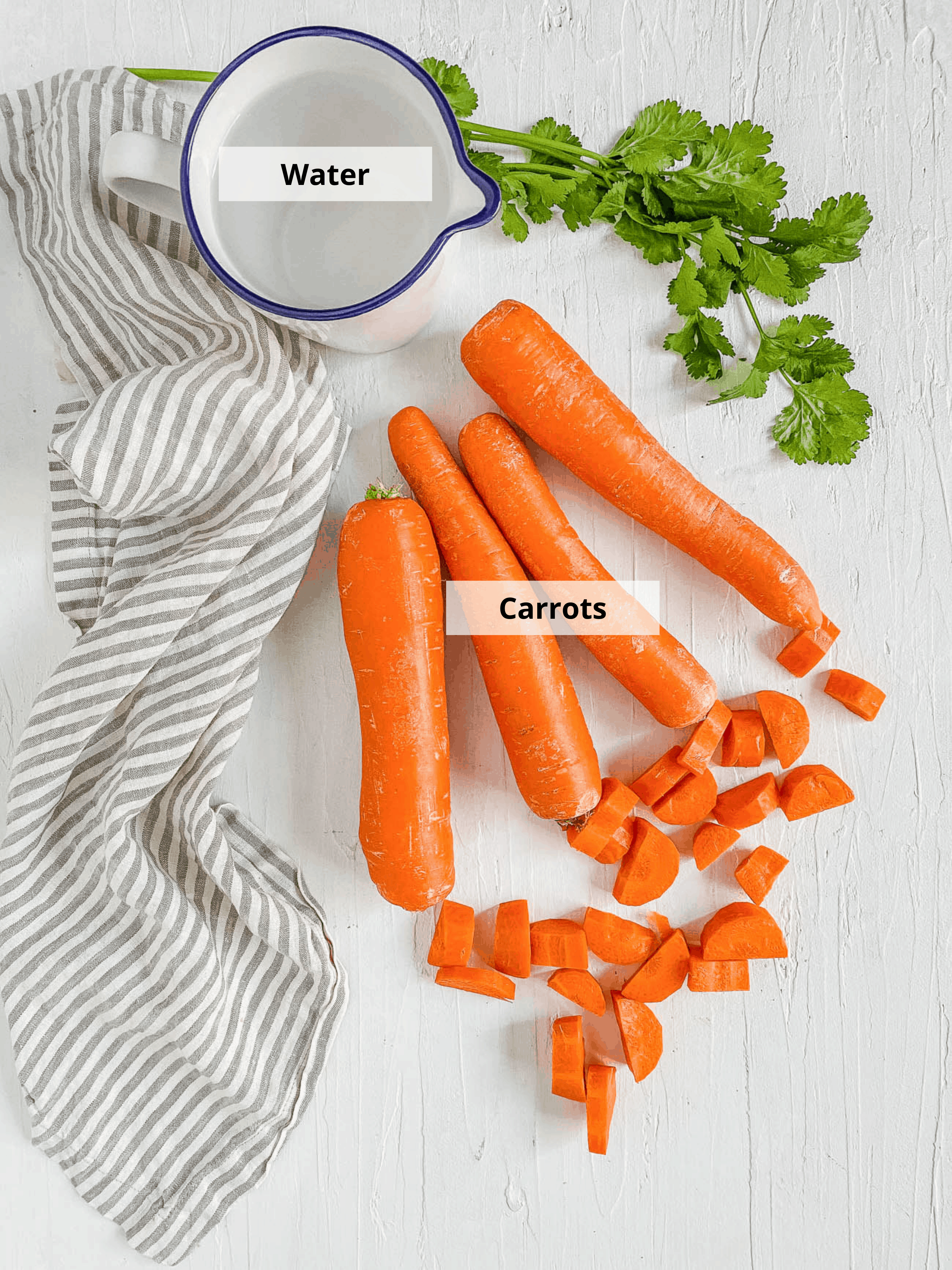 carrots and water