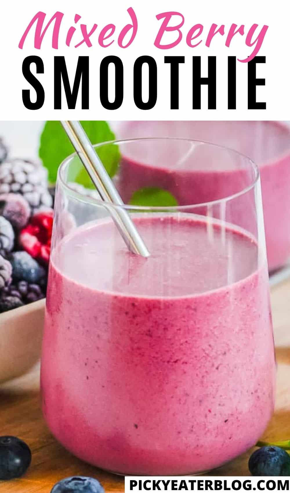 Mixed Berry Smoothie Recipe (Just 2 Ingredients!) | The Picky Eater