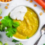 Baby Lentil Recipe: Veggie Lentil Baby Puree in a white bowl