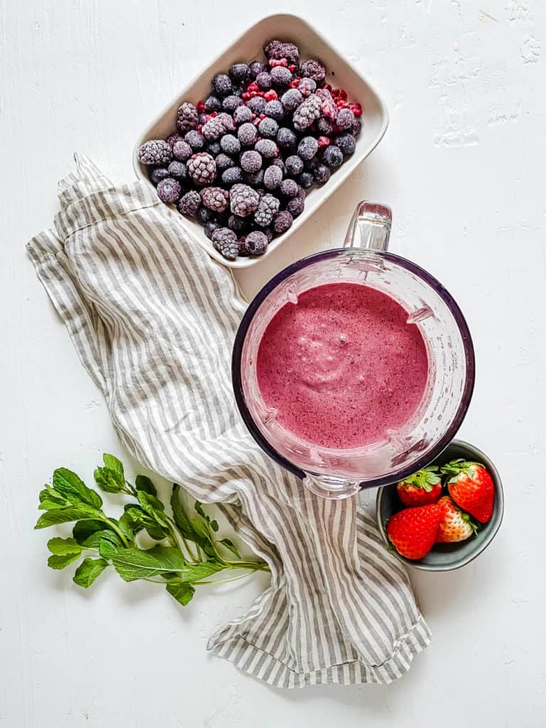 fruit in a blender