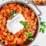 Instant pot dal topped with yogurt.