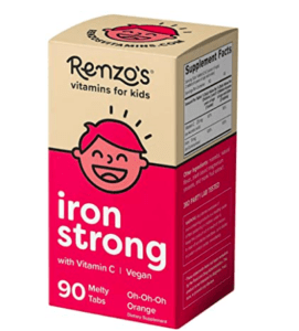 Renzon's iron strong chewables box of vitamins.