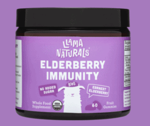 Llama Naturals Elderberry Immunity vitamins container.