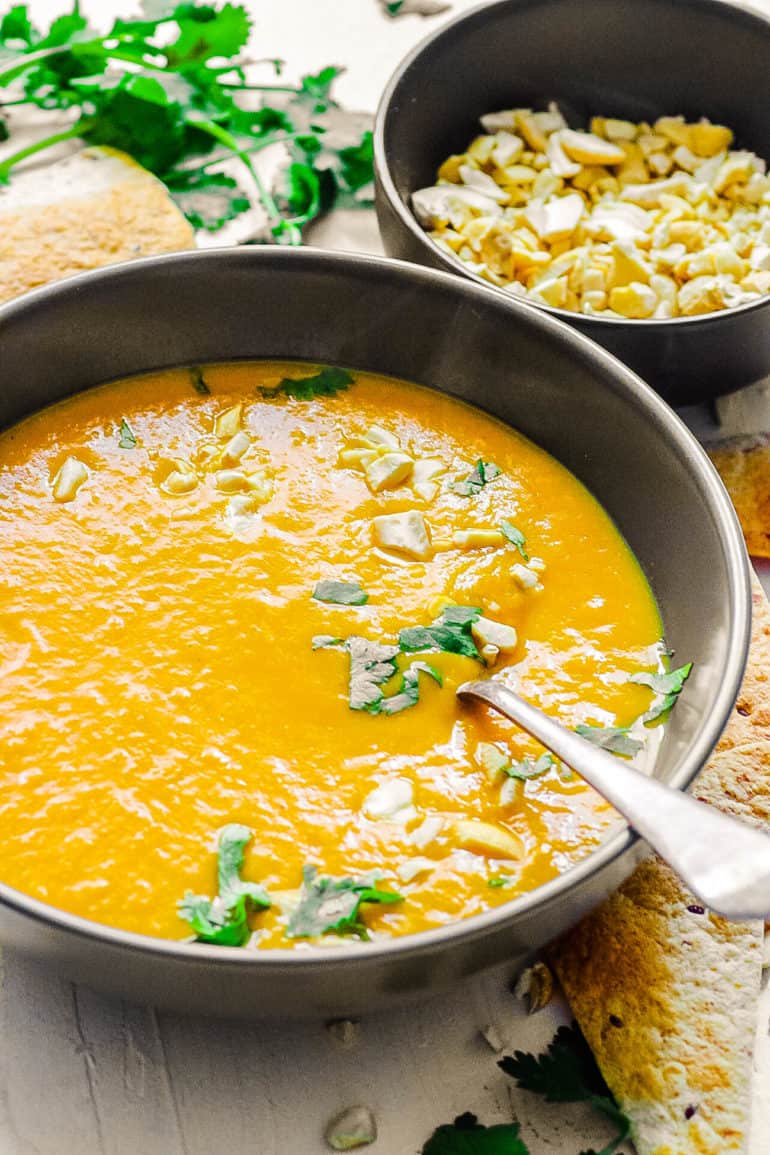 Curried Creamy Butternut Squash Soup Vegan Recipe Jinzzy