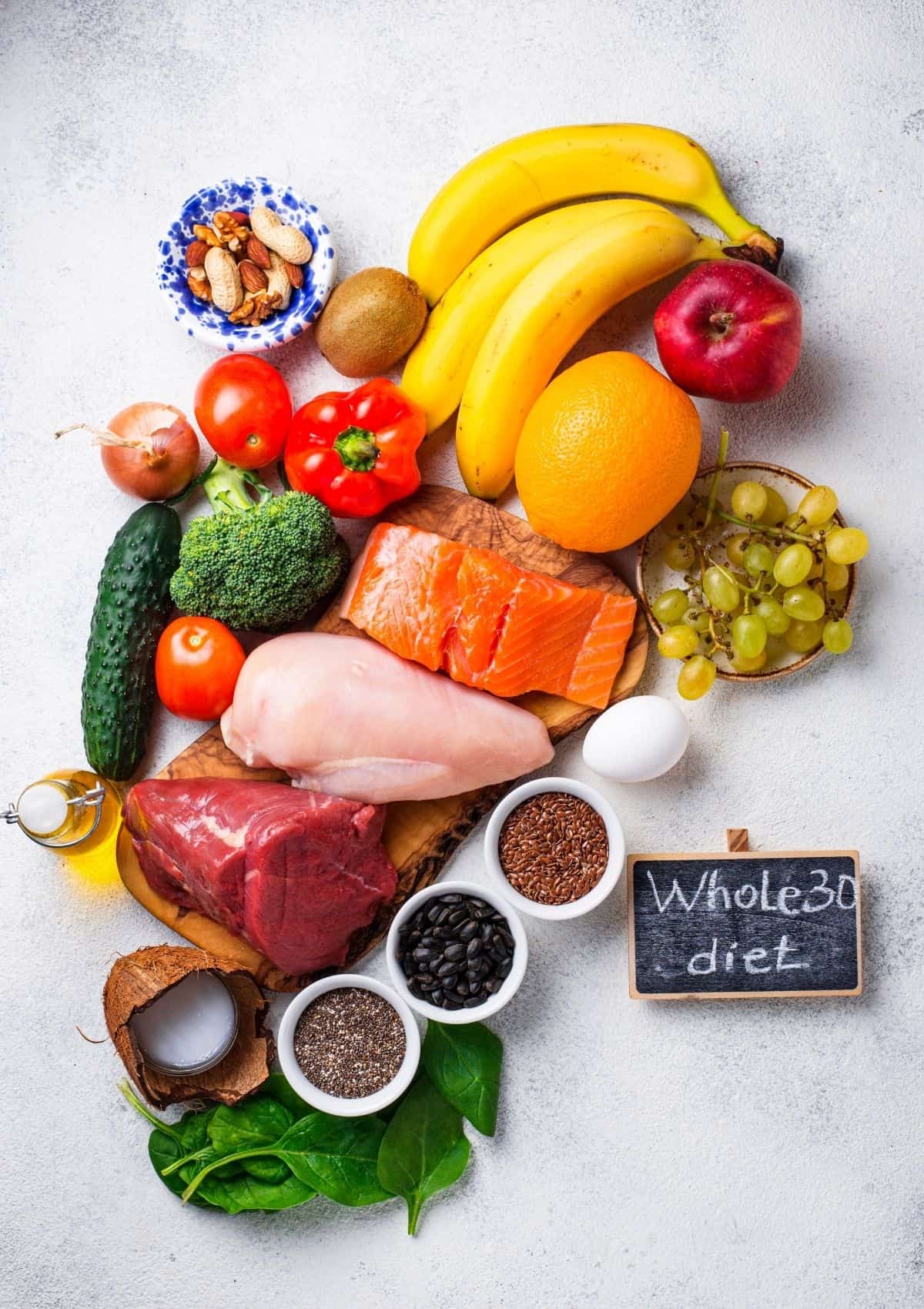 Paleo vs. Whole 30 - Foods to eat on the Whole 30 diet. 