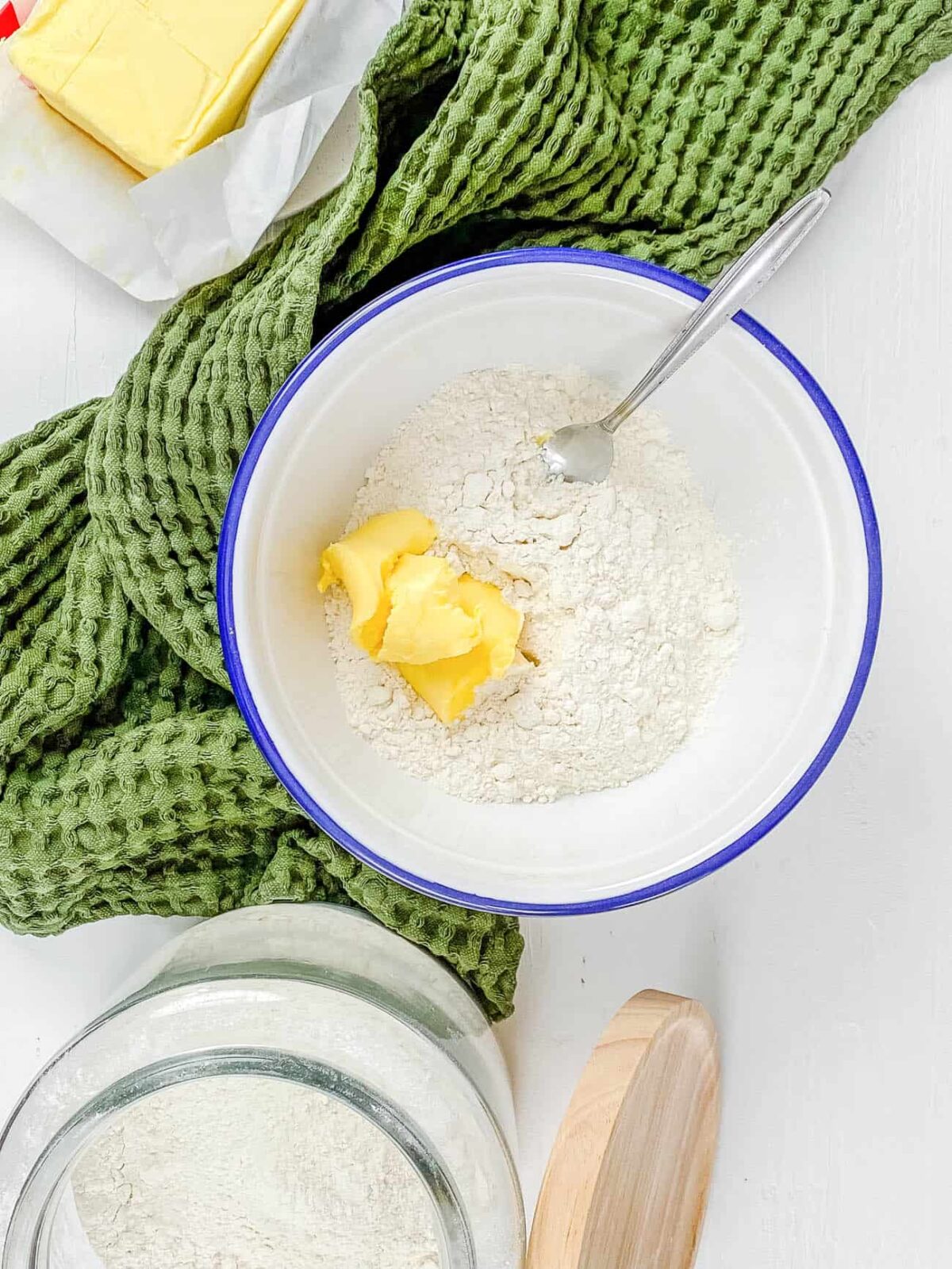 butter and flour mixed in a bowl