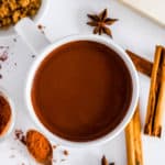 easy healthy hot chocolate with cinnamon recipe in a mug