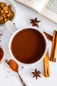 easy healthy hot chocolate with cinnamon recipe in a mug