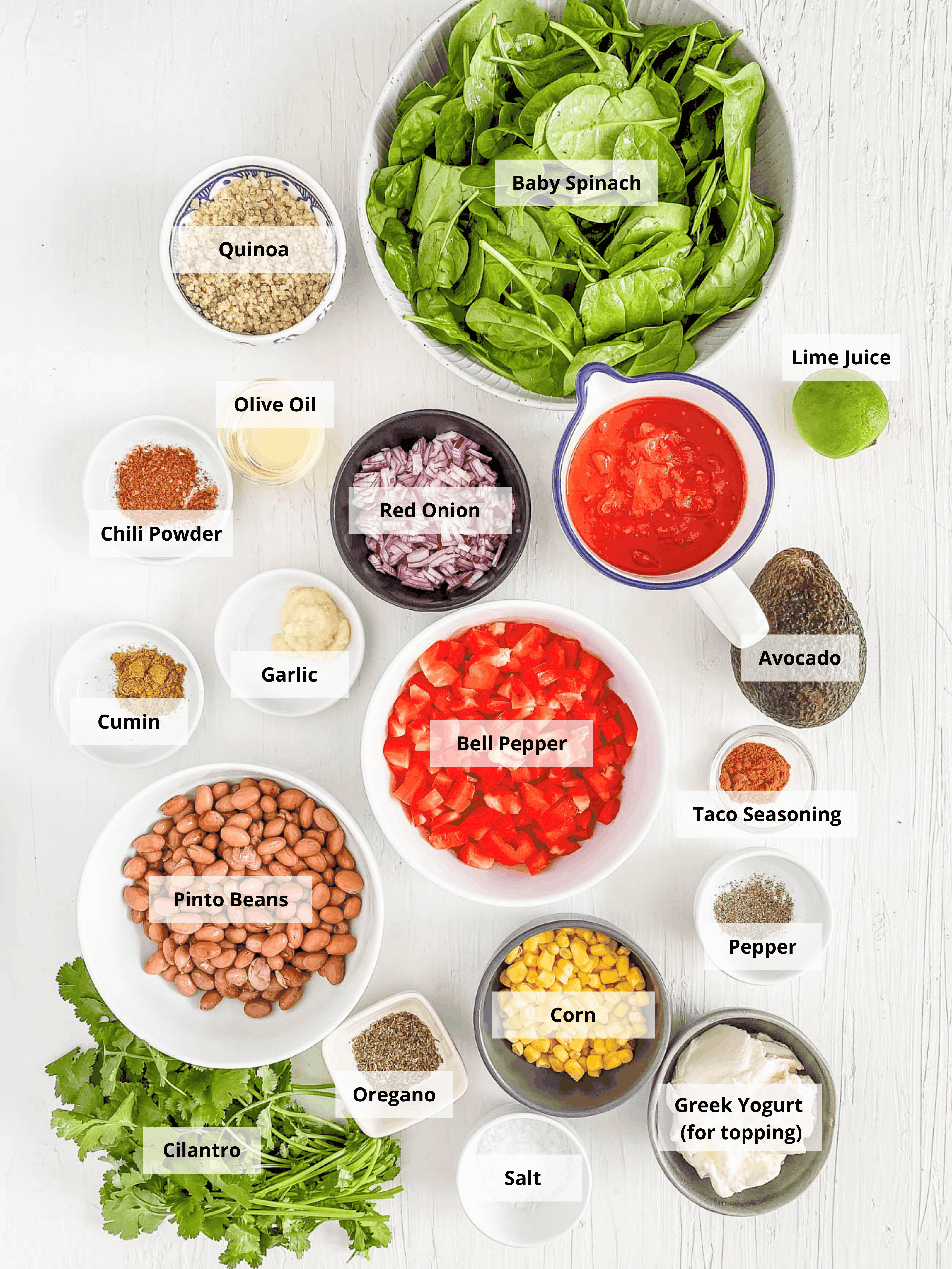 ingredients for easy pinto bean casserole recipe