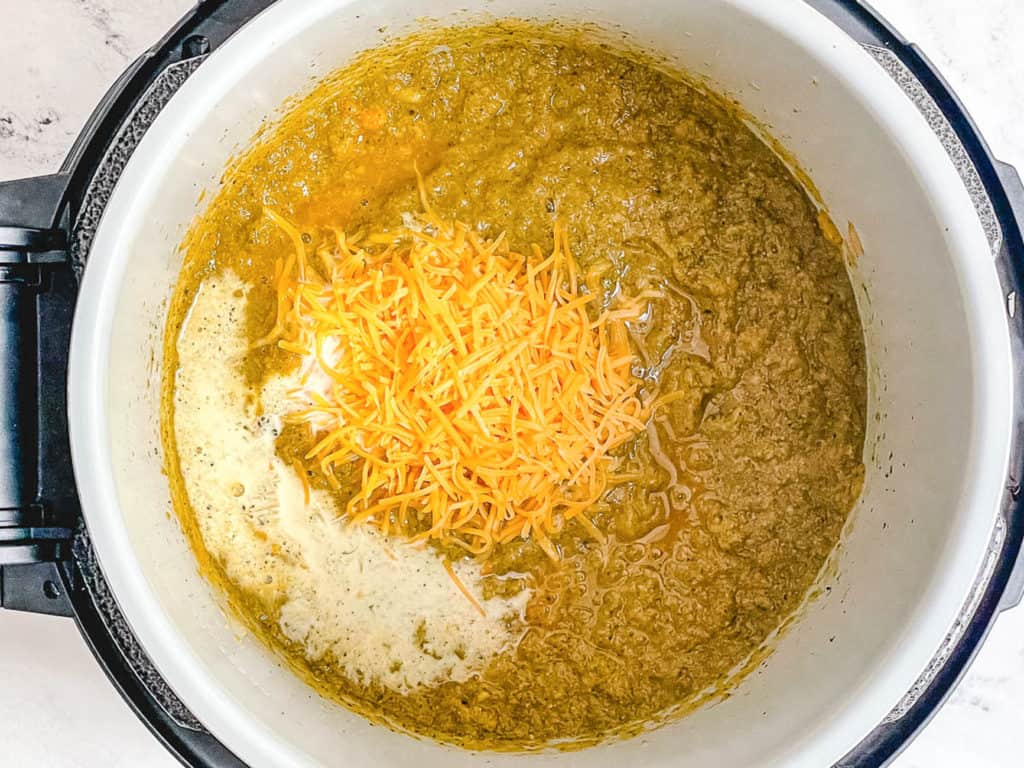 cheese and cream added to instant pot