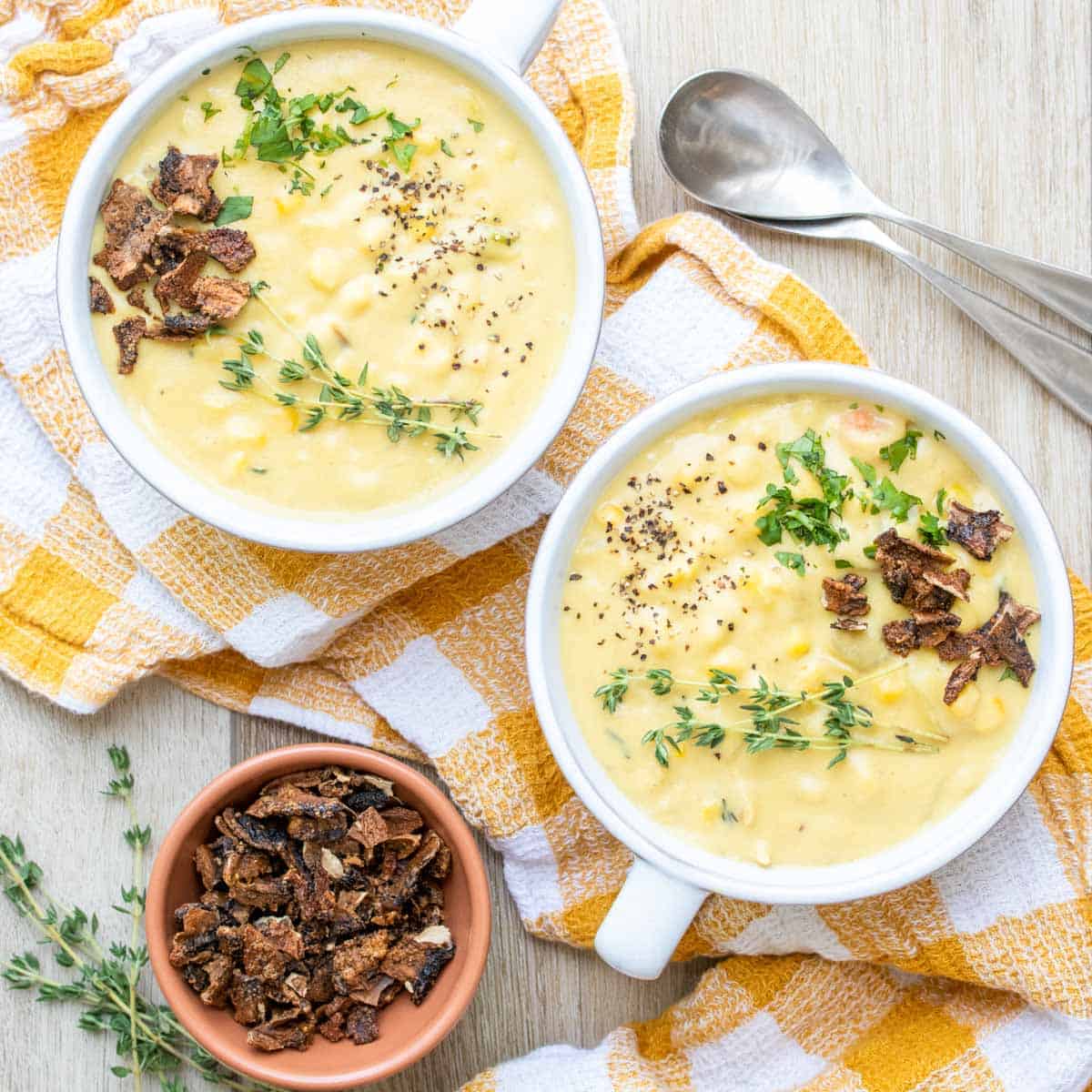 Vegan Corn Chowder (Creamy with Potatoes) - The Picky Eater