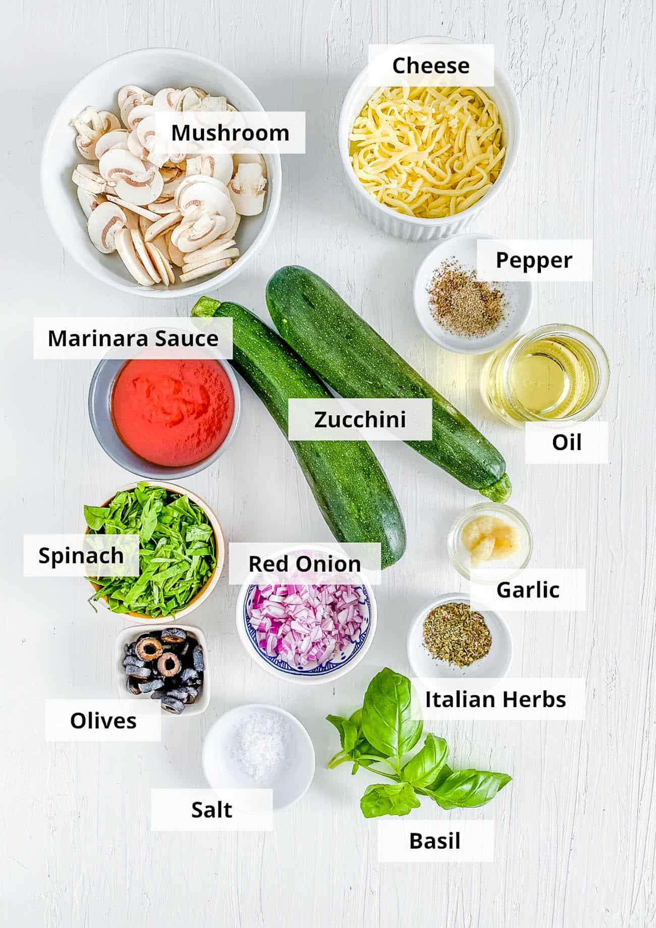 ingredients for pizza zucchini boats