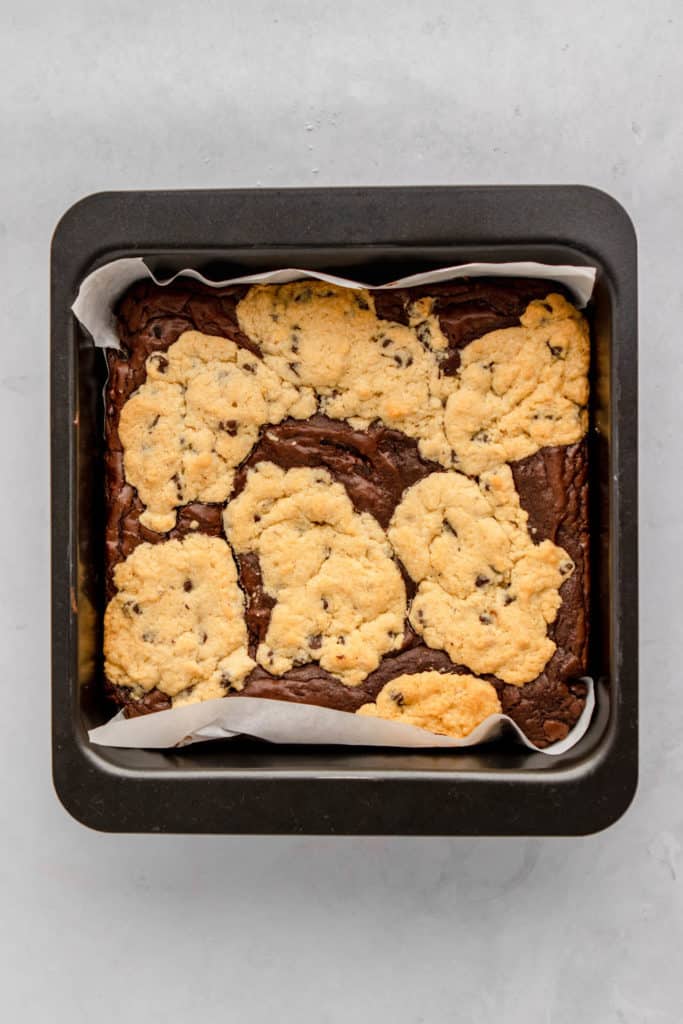 baked easy dominos marbled cookie brownie recipe copycat