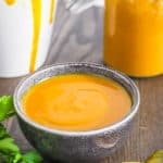 mustard bbq sauce - carolina mustard barbecue sauce - served in a bowl
