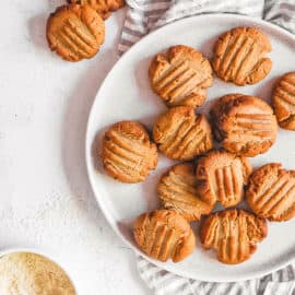 homemade gluten free vegan healthy ginger snap cookies on a white plate