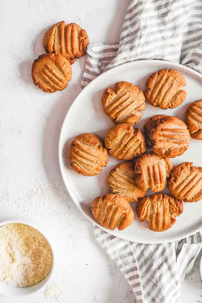 homemade gluten free vegan healthy ginger snap cookies on a white plate