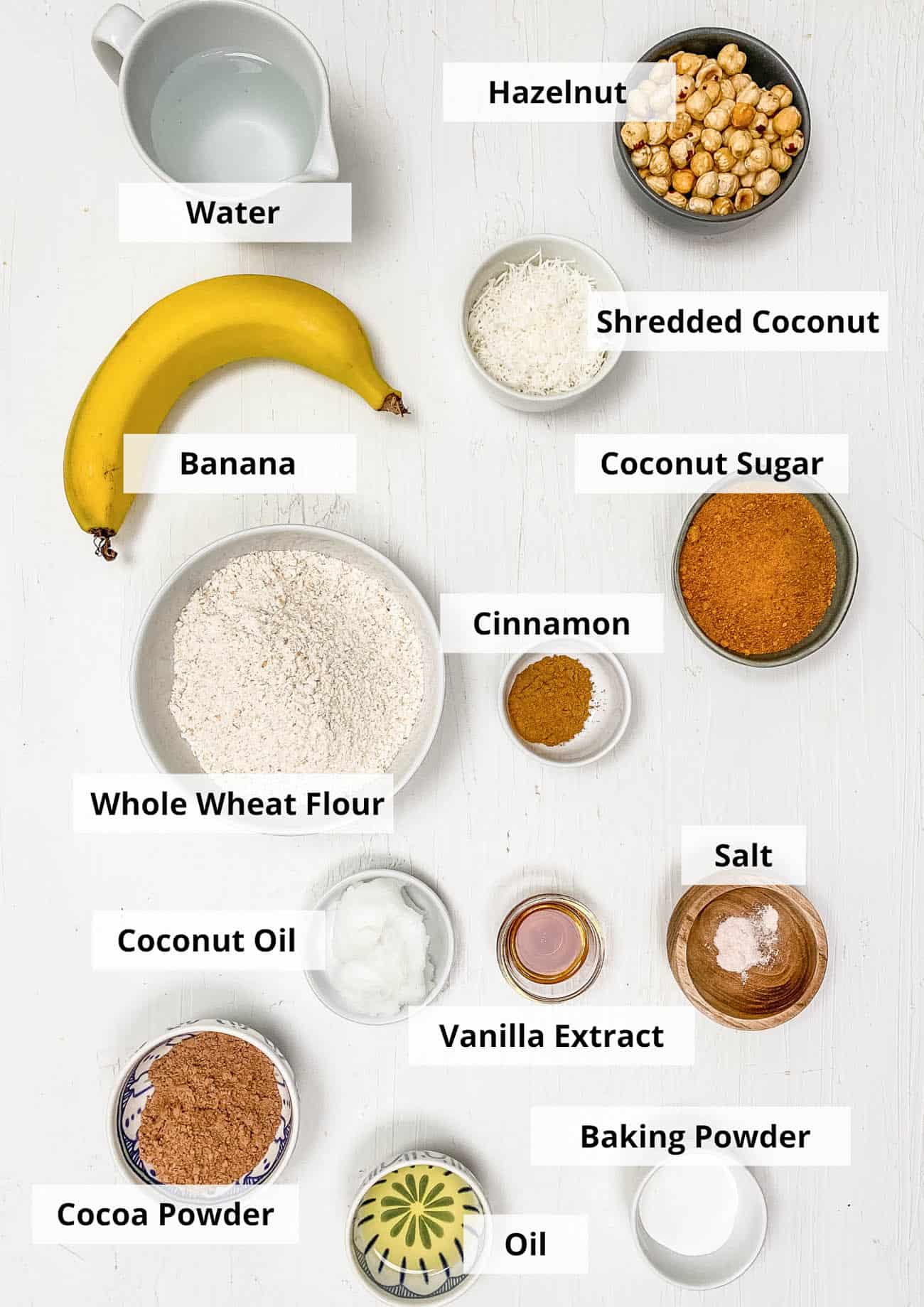 ingredients for nutella pizza with banana (dessert pizza recipe)
