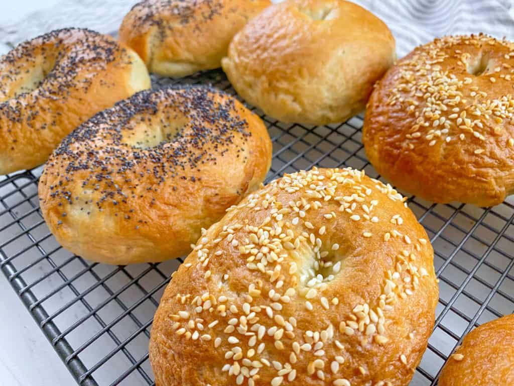 homemade vegan bagels fresh out of the oven